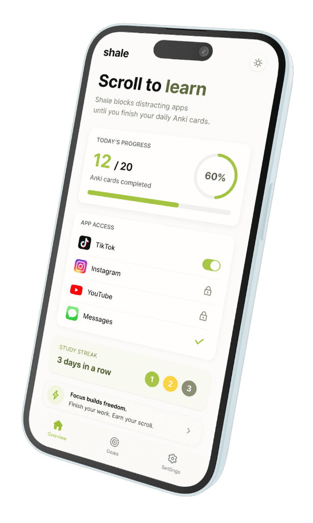 Shale iPhone Mockup — Scroll to learn
